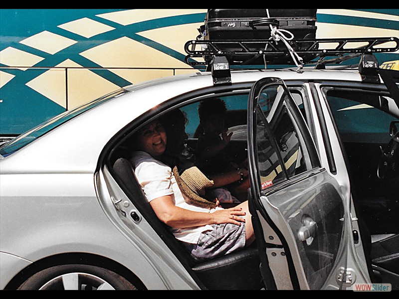 Santorini Greece Packed Taxi