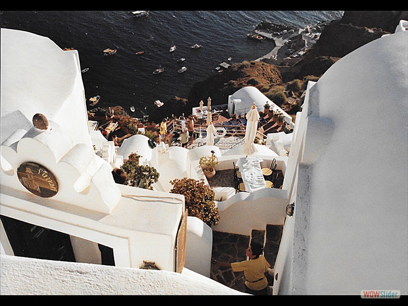 Santorini View toward fishing village